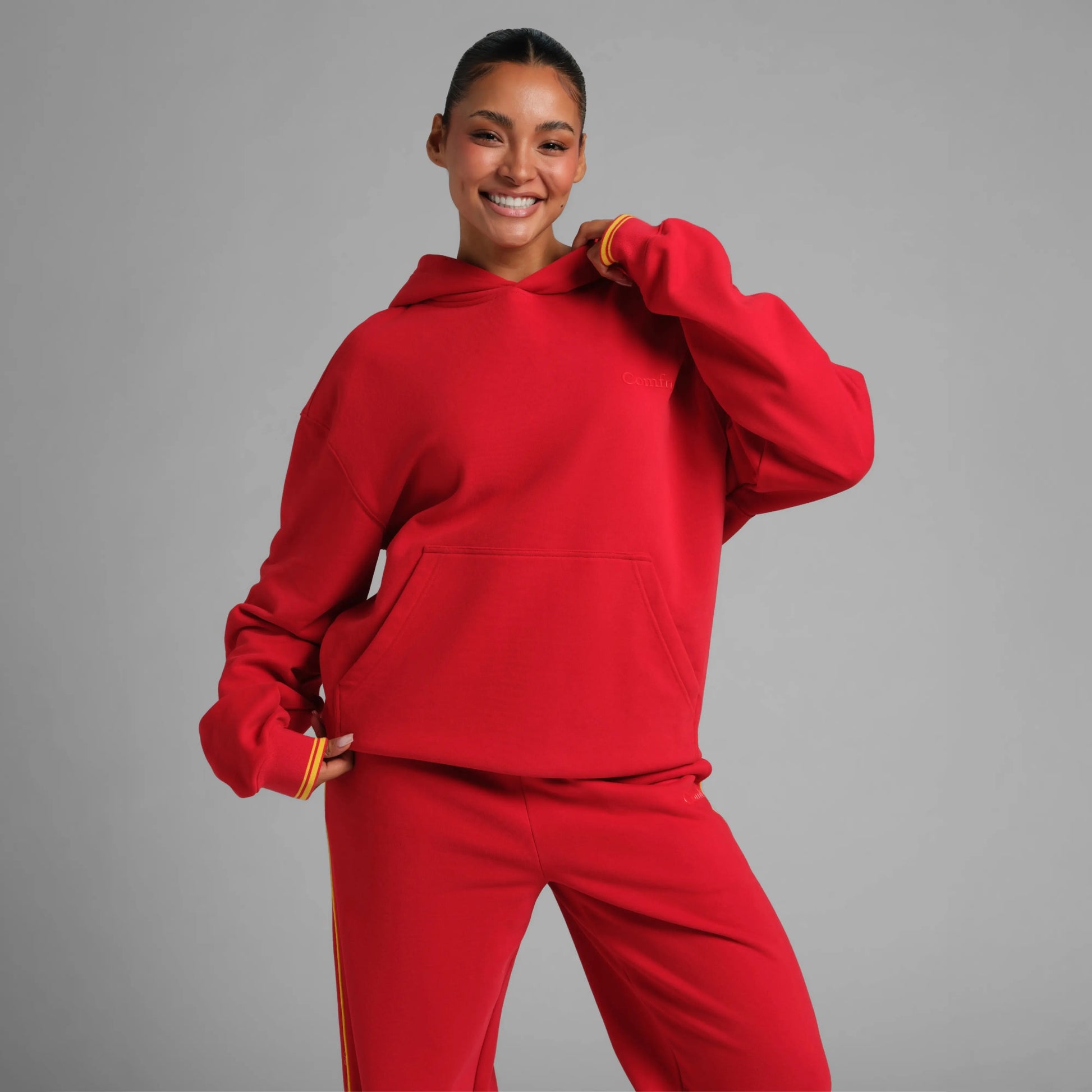 Comfrt | Laid Back Halo Lightweight Hoodie | Sporty Oversized Fit Fleece Summer Pullover Hoodie