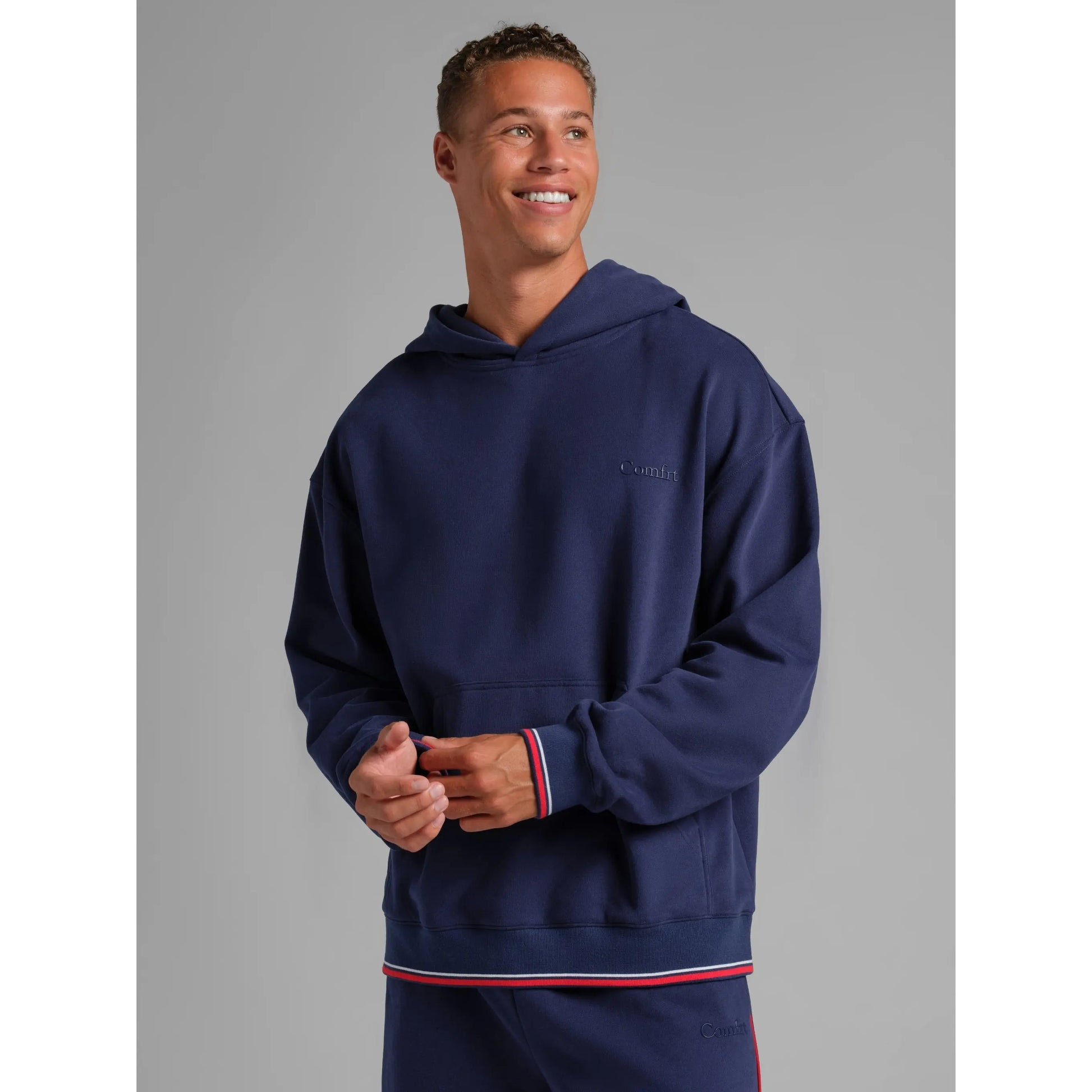 Comfrt | Laid Back Halo Lightweight Hoodie | Sporty Oversized Fit Fleece Summer Pullover Hoodie